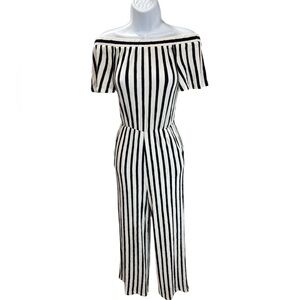 Love Tree Blue and White Striped Jumpsuit Size Small